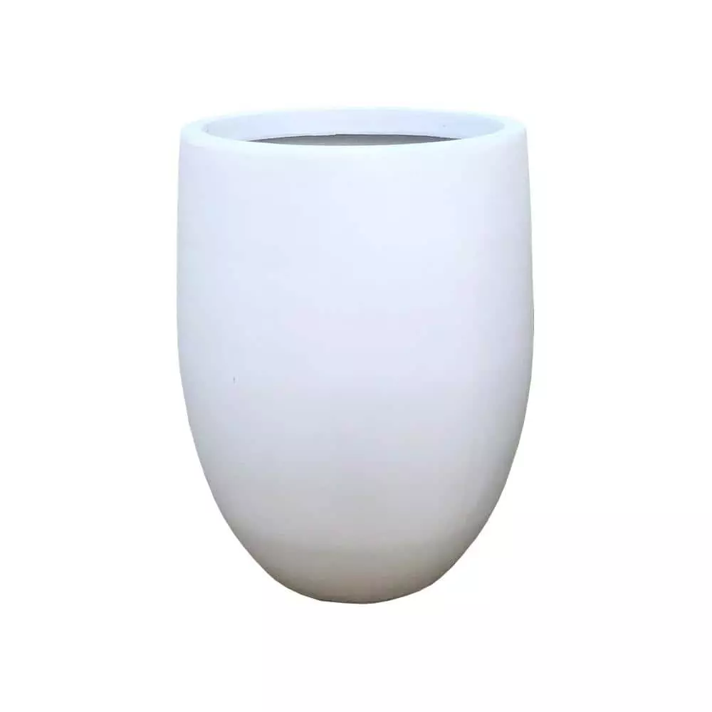KANTE 21.7 in. H Round Pure White Concrete Indoor Outdoor Modern Tall Planter 6 KANTE 21.7 in. H Round Pure White Concrete Indoor Outdoor Modern Tall Planter - Image 4
