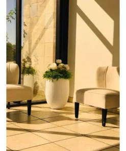 KANTE 21.7 in. H Round Pure White Concrete Indoor Outdoor Modern Tall Planter 19 KANTE 21.7 in. H Round Pure White Concrete Indoor Outdoor Modern Tall Planter -Outdoor Plant Life pure white kante plant pots osc0066a c80011 fa 1000