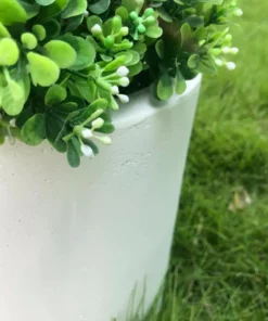 KANTE 15.8 in. x 12.9 in. & 9.8 in. W Round Pure White Concrete/Fiberglass Indoor Outdoor Modern Seamless Planters (Set of 3) -Outdoor Plant Life pure white kante plant pots osc0119abc c80011 4f 1000