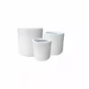 KANTE 15.8 in. x 12.9 in. & 9.8 in. W Round Pure White Concrete/Fiberglass Indoor Outdoor Modern Seamless Planters (Set of 3) -Outdoor Plant Life pure white kante plant pots osc0119abc c80011 64 1000