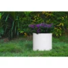 KANTE 12.9 in. W Round Pure White Concrete/Fiberglass Indoor Outdoor Modern Seamless Planter -Outdoor Plant Life pure white kante plant pots osc0119b c80011 64 1000
