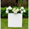KANTE 12 in. H Square Pure White Concrete/Fiberglass Indoor Outdoor Elegant Retro Planter -Outdoor Plant Life pure white kante plant pots osf0201b c80011 64 1000