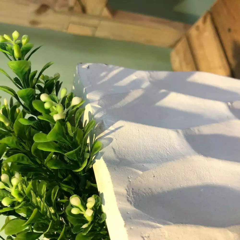 KANTE 23.6 in. H Square Pure White Concrete/Fiberglass Indoor Outdoor Elegant Retro Tall Planter 5 KANTE 23.6 in. H Square Pure White Concrete/Fiberglass Indoor Outdoor Elegant Retro Tall Planter - Image 3