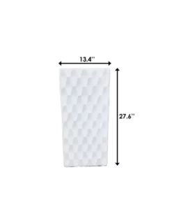 KANTE 27.6 in. H Square Pure White Concrete/Fiberglass Indoor Outdoor Elegant Retro Tall Planter -Outdoor Plant Life pure white kante plant pots osf0202c c80011 76 1000