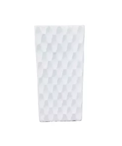 KANTE 27.6 in. H Square Pure White Concrete/Fiberglass Indoor Outdoor Elegant Retro Tall Planter -Outdoor Plant Life pure white kante plant pots osf0202c c80011 fa 1000