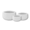 KANTE 19.6 in., 15.7 in. & 11.8 in. W Round Pure White Concrete Elegant Planters Set of 3, Outdoor Indoor w/Drainage Holes -Outdoor Plant Life pure white kante plant pots rc0051abc c80011 64 1000
