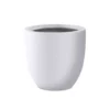 KANTE 13.39 in. x 12.6 in. Round Pure White Lightweight Concrete and Fiberglass Indoor Outdoor Planter with Drainage Hole -Outdoor Plant Life pure white kante plant pots rc0152b c80011 64 1000