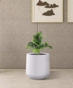 KANTE 17.3 in. H Round Pure White Concrete Planter, Outdoor Indoor Large Planter Pots Containers with Drainage Holes -Outdoor Plant Life pure white kante plant pots rf2015022b c80011 66 1000