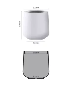 KANTE 13.4 in. H Pure White Tuliped Round Concrete Planter, Outdoor Indoor Large Planter Pots, Containers with Drainage Holes -Outdoor Plant Life pure white kante plant pots rf2015022c c80011 4f 1000