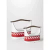 SULLIVANS Red and White Reindeer Metal Trugs with Wood Handles (Set of 2) -Outdoor Plant Life red sullivans plant pots met1740 64 1000
