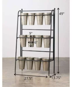 SULLIVANS Metal 12 Vase Floral Display -Outdoor Plant Life silver sullivans plant pots met1474 1f 1000