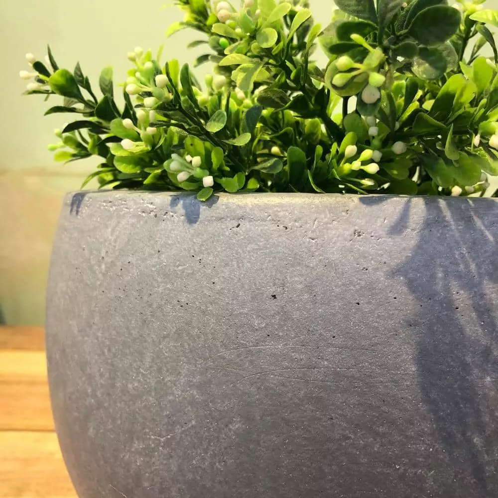 KANTE 12 in. W Round Slate Gray Concrete/Fiberglass Indoor Outdoor Modern Seamless Bowl Planter 5 KANTE 12 in. W Round Slate Gray Concrete/Fiberglass Indoor Outdoor Modern Seamless Bowl Planter - Image 3
