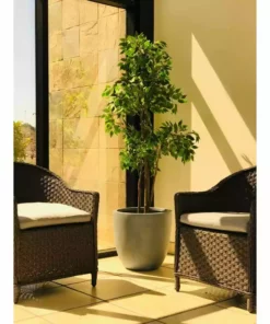 KANTE 10 in. W Round Slate Gray Concrete/Fiberglass Indoor Outdoor Elegant Planter -Outdoor Plant Life slate gray kante plant pots osc0050a c60611 4f 1000