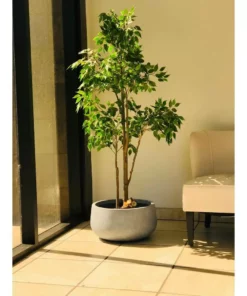 KANTE 20 in. W Round Slate Gray Lightweight Concrete/Fiberglass Indoor Outdoor Elegant Bowl Planter -Outdoor Plant Life slate gray kante plant pots osc0051c c60611 44 1000