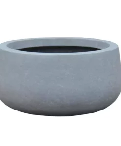 KANTE 20 in. W Round Slate Gray Lightweight Concrete/Fiberglass Indoor Outdoor Elegant Bowl Planter -Outdoor Plant Life slate gray kante plant pots osc0051c c60611 c3 1000