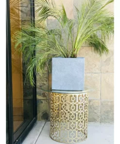 KANTE 10 in. W Square Slate Gray Lightweight Concrete/Fiberglass Indoor Outdoor Modern Elegant Planter -Outdoor Plant Life slate gray kante plant pots osf0001a c60611 1f 1000