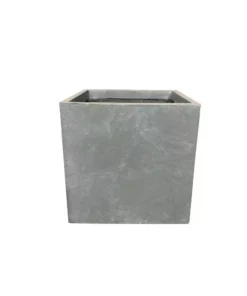 KANTE 10 in. W Square Slate Gray Lightweight Concrete/Fiberglass Indoor Outdoor Modern Elegant Planter -Outdoor Plant Life slate gray kante plant pots osf0001a c60611 66 1000