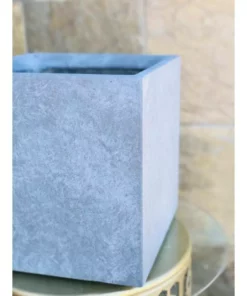 KANTE 10 in. W Square Slate Gray Lightweight Concrete/Fiberglass Indoor Outdoor Modern Elegant Planter -Outdoor Plant Life slate gray kante plant pots osf0001a c60611 fa 1000