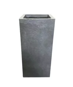 KANTE 20 in. H Square Slate Gray Lightweight Concrete/Fiberglass Indoor Outdoor Elegant Tall Planter -Outdoor Plant Life slate gray kante plant pots osf0002a c60611 44 1000