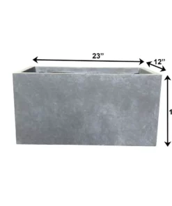 KANTE 23 in. L Rectangular Slate Gray Concrete/Fiberglass Indoor Outdoor Modern Planter -Outdoor Plant Life slate gray kante plant pots osf0104a c60611 fa 1000