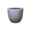 KANTE 9 in. Tall Slate Gray Lightweight Concrete Modern Outdoor Round Planter -Outdoor Plant Life slate gray kante plant pots rc0050a c60611 64 1000