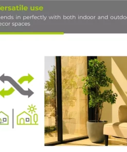 KANTE 12 in. Tall Slate Gray Lightweight Concrete Round Modern Outdoor Planter -Outdoor Plant Life slate gray kante plant pots rc0050b c60611 76 1000