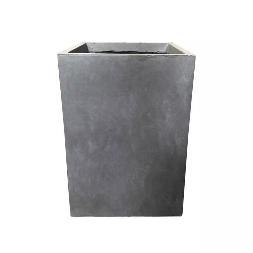 KANTE Small 13 in. Tall Slate Gray Lightweight Concrete Square Outdoor Planter 3 KANTE Small 13 in. Tall Slate Gray Lightweight Concrete Square Outdoor Planter