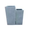 KANTE 19 in. and 16 in. Tall Slate Gray Lightweight Concrete Tall Square Outdoor Planters, Large and Medium (Set of 2) -Outdoor Plant Life slate gray kante plant pots rf0007bc c60611 64 1000