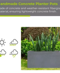 KANTE 31.5 in. L Slate Gray Lightweight Concrete Modern Rectangle Outdoor Planter -Outdoor Plant Life slate gray kante plant pots rf0131b c60611 c3 1000