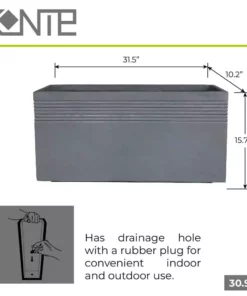KANTE 31.5 in. L Slate Gray Lightweight Concrete Modern Rectangle Outdoor Planter -Outdoor Plant Life slate gray kante plant pots rf0131b c60611 fa 1000