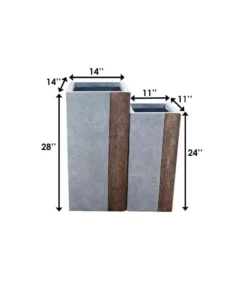 KANTE 28 in and 24 in. H Square Timber Ridge Concrete/Fiberglass Indoor Outdoor Elegant Tall Planters (Set of 2) 13 KANTE 28 in and 24 in. H Square Timber Ridge Concrete/Fiberglass Indoor Outdoor Elegant Tall Planters (Set of 2) -Outdoor Plant Life timber ridge kante plant pots osf0218bc c80811 fa 1000