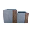 KANTE 16 in. and 12 in. Tall Timber Ridge Lightweight Concrete Modern Square Outdoor Planter Set -Outdoor Plant Life timber ridge kante plant pots rf0217bc c80811 64 1000