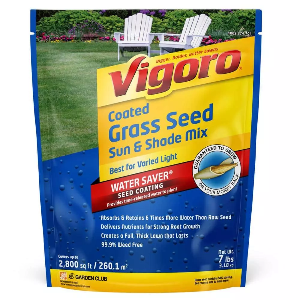 Vigoro 7 lbs. Sun and Shade Grass Seed Mix with Water Saver Seed Coating 3 Vigoro 7 lbs. Sun and Shade Grass Seed Mix with Water Saver Seed Coating