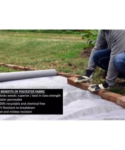 Vigoro 4 ft. x 100 ft. Heavy-Duty Polyester Weed Barrier Landscape Fabric -Outdoor Plant Life vigoro landscape fabric 2549rv 76 1000