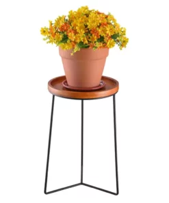 Vigoro 19 in. Triangle Base Wood Top Plant Stand -Outdoor Plant Life vigoro plant stands 710174810 44 1000