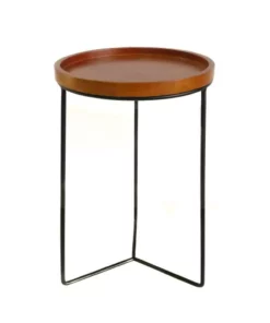 Vigoro 19 in. Triangle Base Wood Top Plant Stand