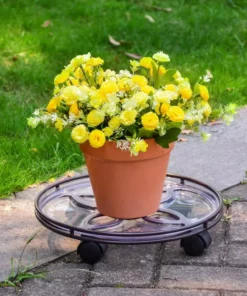 Vigoro 13.6 in. x 13.6 in. x 2.8 in. Brown Metal Plant Caddy 9 Vigoro 13.6 in. x 13.6 in. x 2.8 in. Brown Metal Plant Caddy -Outdoor Plant Life vigoro planter caddies 154208 1f 1000