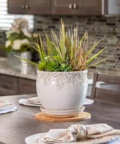 Vigoro 10 in. Bamboo Plant Saucer -Outdoor Plant Life vigoro planter saucers bbs10vg 44 1000