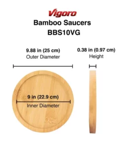 Vigoro 10 in. Bamboo Plant Saucer -Outdoor Plant Life vigoro planter saucers bbs10vg 4f 1000
