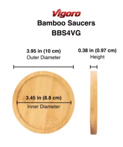 Vigoro 4 in. Bamboo Plant Saucer -Outdoor Plant Life vigoro planter saucers bbs4vg 4f 1000