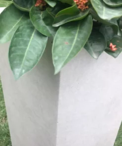 KANTE 28 in. L Square Weathered Concrete/Fiberglass Indoor Outdoor Modern Tall Planter -Outdoor Plant Life weathered concrete kante plant pots osf0002c c80021 2 4f 1000