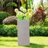 KANTE 28 in. L Square Weathered Concrete/Fiberglass Indoor Outdoor Modern Tall Planter 2 KANTE 28 in. L Square Weathered Concrete/Fiberglass Indoor Outdoor Modern Tall Planter -Outdoor Plant Life weathered concrete kante plant pots osf0002c c80021 2 64 1000