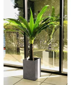 KANTE 19 in. H Square Weathered Concrete/Fiberglass Indoor Outdoor Modern Seamless Planter -Outdoor Plant Life weathered concrete kante plant pots osf0007c c80021 2 44 1000