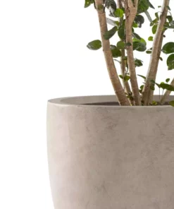 KANTE 20", 16.5" & 13.3"W Round Weathered Finish Concrete Planters Set of 3, Outdoor Indoor w/Drainage Hole & Rubber Plug -Outdoor Plant Life weathered concrete kante plant pots rc0152bcd c80021 2 1f 1000