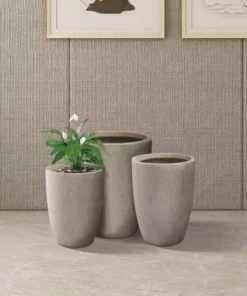 KANTE 22.4", 20.4" and 18.1"H Round Weathered Finish Concrete Planters Set of 3, Outdoor Indoor w/Drainage Hole & Rubber Plug 18 KANTE 22.4", 20.4" and 18.1"H Round Weathered Finish Concrete Planters Set of 3, Outdoor Indoor w/Drainage Hole & Rubber Plug -Outdoor Plant Life weathered concrete kante plant pots rc0153bcd c80021 2 44 1000