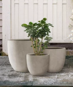KANTE 22.4", 20.4" and 18.1"H Round Weathered Finish Concrete Planters Set of 3, Outdoor Indoor w/Drainage Hole & Rubber Plug 20 KANTE 22.4", 20.4" and 18.1"H Round Weathered Finish Concrete Planters Set of 3, Outdoor Indoor w/Drainage Hole & Rubber Plug -Outdoor Plant Life weathered concrete kante plant pots rc0153bcd c80021 2 76 1000