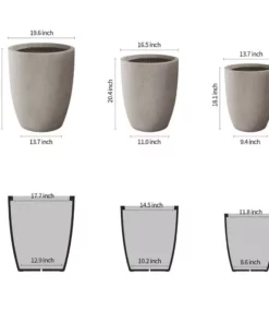 KANTE 22.4", 20.4" and 18.1"H Round Weathered Finish Concrete Planters Set of 3, Outdoor Indoor w/Drainage Hole & Rubber Plug 15 KANTE 22.4", 20.4" and 18.1"H Round Weathered Finish Concrete Planters Set of 3, Outdoor Indoor w/Drainage Hole & Rubber Plug -Outdoor Plant Life weathered concrete kante plant pots rc0153bcd c80021 2 c3 1000