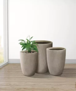 KANTE 22.4", 20.4" and 18.1"H Round Weathered Finish Concrete Planters Set of 3, Outdoor Indoor w/Drainage Hole & Rubber Plug 19 KANTE 22.4", 20.4" and 18.1"H Round Weathered Finish Concrete Planters Set of 3, Outdoor Indoor w/Drainage Hole & Rubber Plug -Outdoor Plant Life weathered concrete kante plant pots rc0153bcd c80021 2 fa 1000