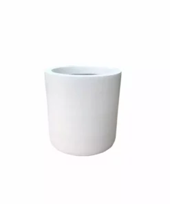 KANTE 12.9 in. Dia, Pure White Lightweight Concrete Modern Cylinder Outdoor Planter