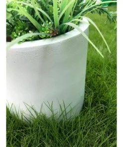 KANTE 12.9 in. Dia, Pure White Lightweight Concrete Modern Cylinder Outdoor Planter 14 KANTE 12.9 in. Dia, Pure White Lightweight Concrete Modern Cylinder Outdoor Planter -Outdoor Plant Life white kante plant pots rc0119b c80011 fa 1000